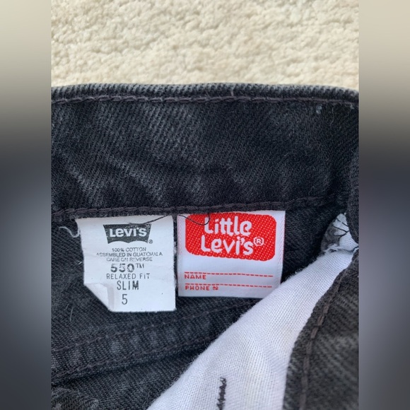 Vintage Little Levi’s Size 5 Slim Black 550 Relaxed Fit Orange Tab Denim Jeans - Picture 3 of 6